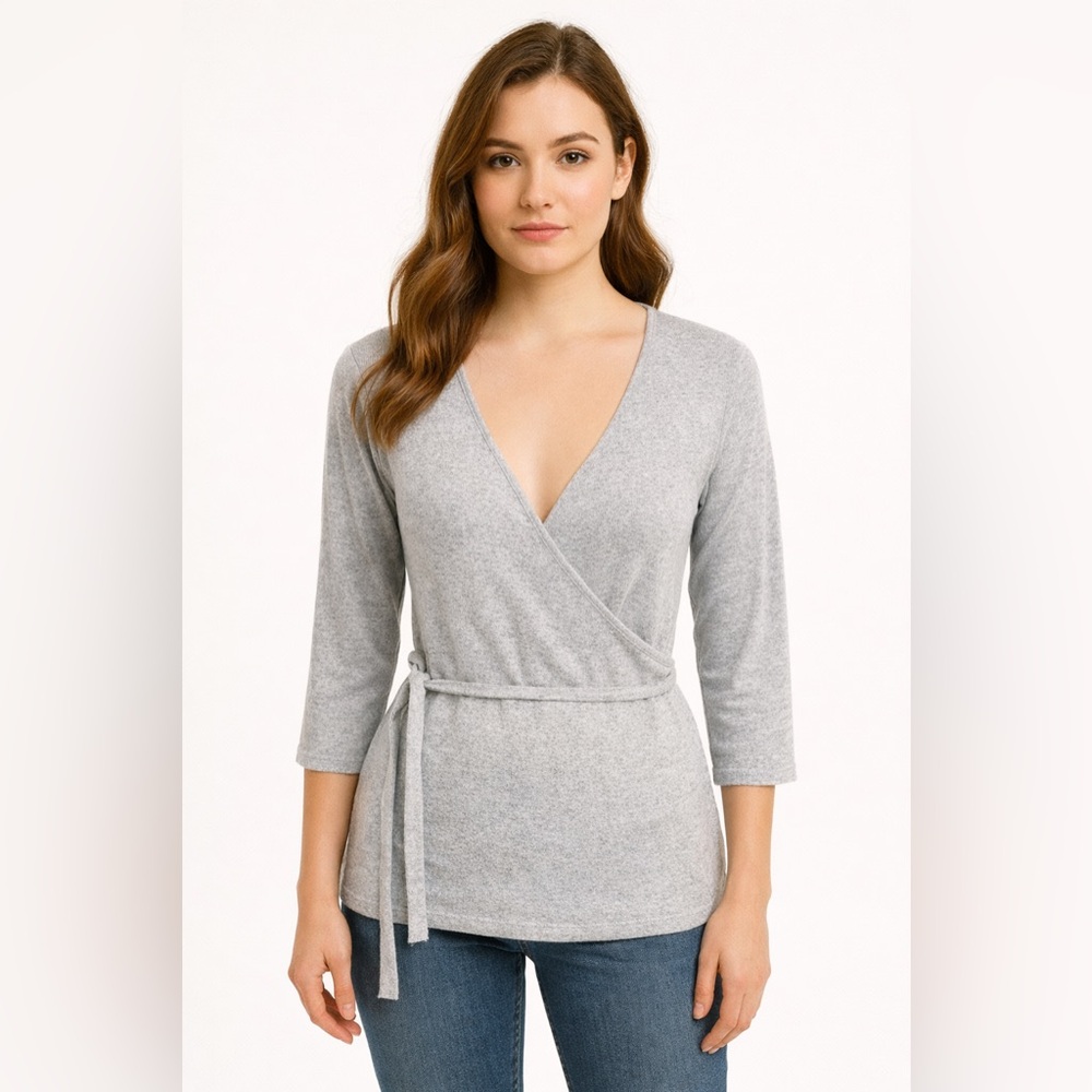 Urban outfitters grey sexy plunging neckline top